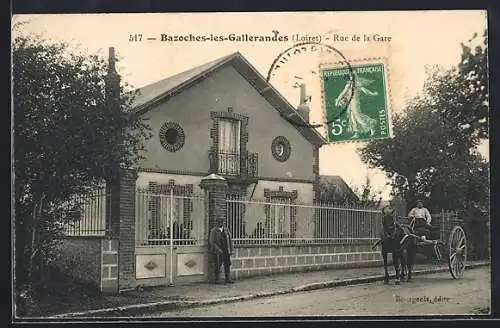 AK Bazoches-les-Gallerandes, Rue de la Gare, Bahnhofstrasse
