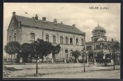 AK Delme, Strassenpartie an der Synagoge