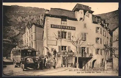 AK Ste-Enimie, Hôtel de Paris sur les bords du Tarn
