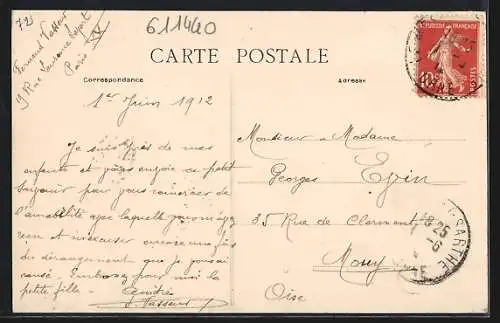 AK Le Mesle-sur-Sarthe, Rue de l`Eglise, Strassenpartie