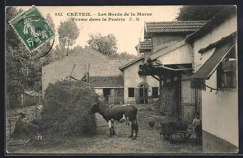 AK Créteil, Les Bords de la Marne, Ferme dans la Prairie
