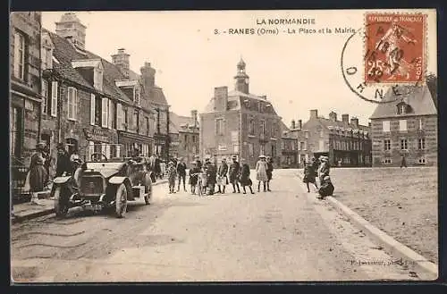 AK Ranes, La Place et la Mairie, Auto und Rathaus