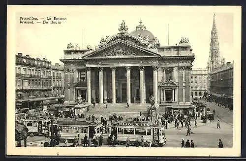 AK Brüssel, Börse, Strassenbahn