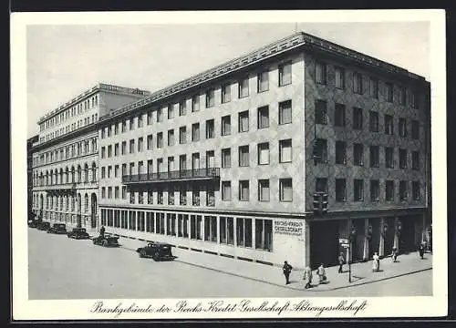 AK Berlin, Bankgebäude der Reichs-Kredit-Gesellschaft Aktiengesellschaft, Französische Strasse 49-56 Ecke Friedrichstrasse