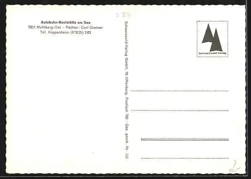 AK Mahlberg / Baden, Autobahn-Raststätte am See