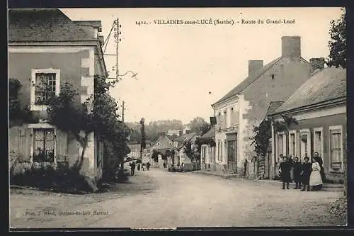 AK Villaines-sous-Lucé, Route du Grand-Lucé, Strassenpartie