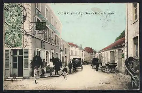 AK Cuisery, Hotel des Voyageurs, Rue de la Gendarmerie
