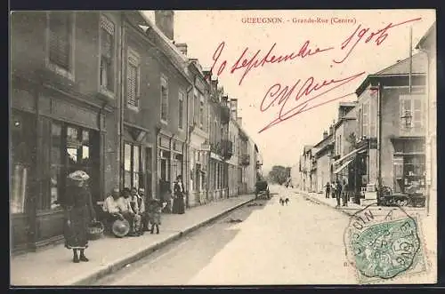 AK Gueugnon, Grande-Rue, Strassenpartie