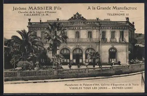 AK Vallauris, Jerome Massier Fils, Chevalier de la Legion d'Honneur, Entree Libre
