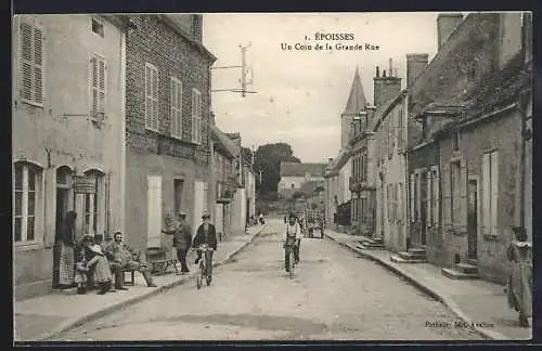 AK Époisses, Un Coin de la Grande Rue