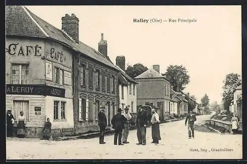 AK Halloy, Rue Principale, Strassenpartie