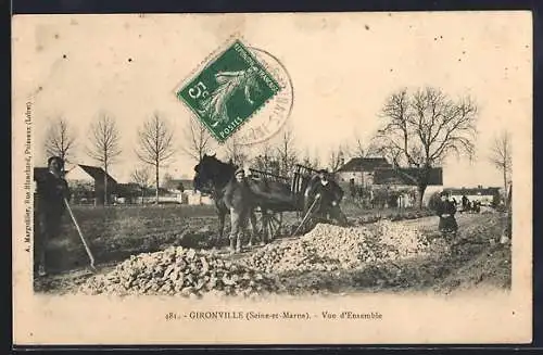 AK Gironville, Strassenbauarbeiten am Ortseingang