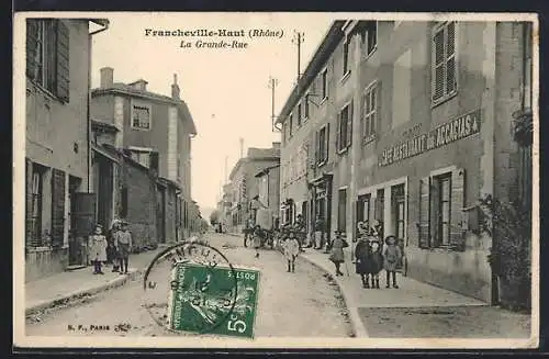 AK Francheville-Haut, La Grande-Rue, Strassenpartie
