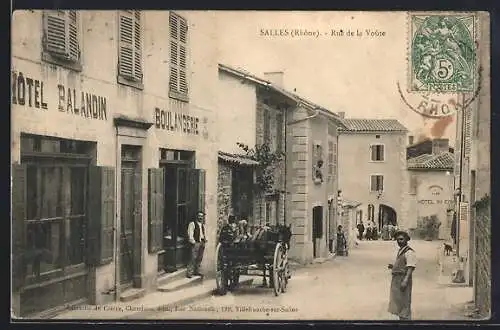 AK Salles, Rue de la Voûte, Strassenpartie
