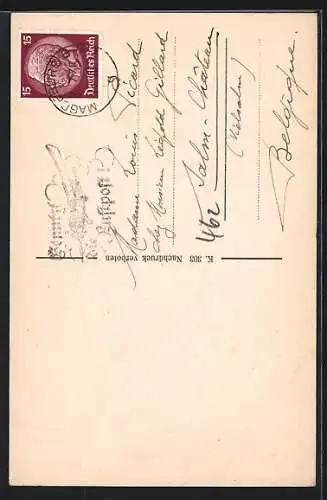 AK Magdeburg, Breiter Weg mit Strassenbahn