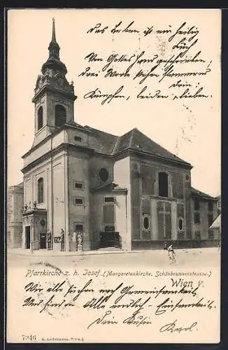 AK Wien, Pfarrkirche zum heiligen Josef in der Schönbrunnerstrasse