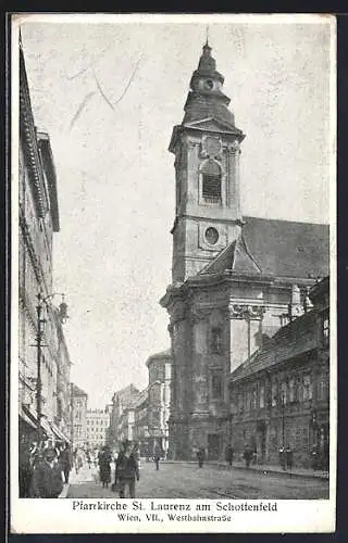 AK Wien, Pfarrkirche St. Laurenz am Schottenfeld in der Westbahnstrasse