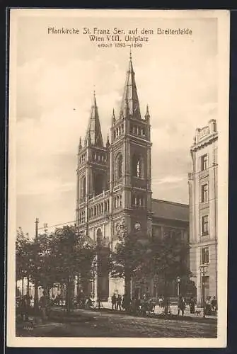 AK Wien, Uhlplatz, Pfarrkirche St. Franz Ser. auf d. Breitenfelde
