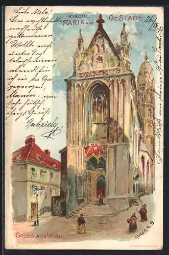Künstler-AK Richard Hegedüs-Geiger: Wien, Kirche Maria am Gestade