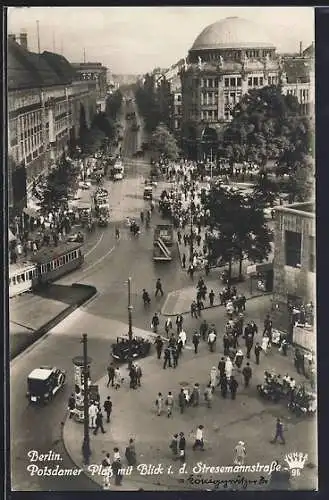 AK Berlin-Tiergarten, Potsdamer-Platz mit Blick i. d. Königgrätzerstr.