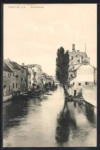 AK Halle a. Saale, Ortspartie Gerbersaale