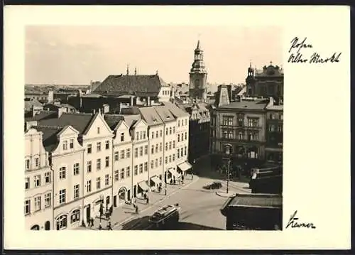AK Posen / Poznan, Alter Markt, Strassenbahn
