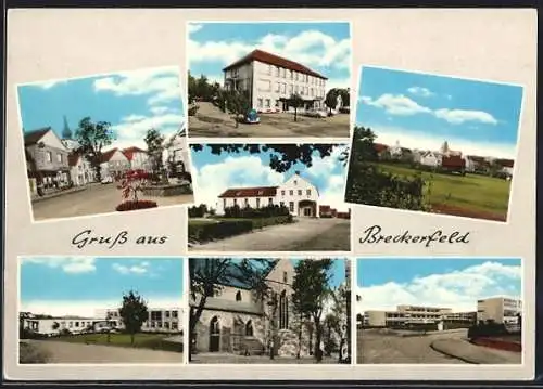 AK Breckerfeld, Ortsansicht, Strassenpartie, Kirchansicht, Panorama
