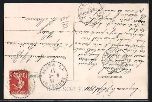 AK Serqueux, Route des Vosges et vue sur l`église