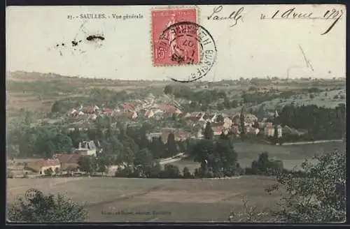 AK Saulles, Vue générale du village et de la campagne environnante