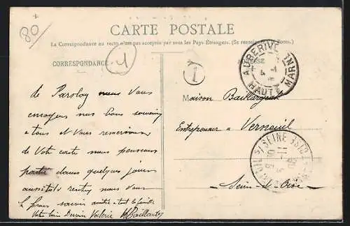 AK Praslay, Vue générale du village et des champs environnants