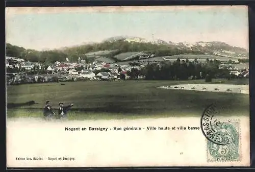 AK Nogent en Bassigny, Vue générale, Ville haute et ville basse