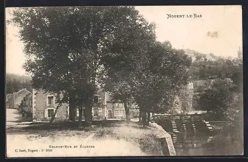 AK Nogent-le-Bas, Grande-Rue et écluses