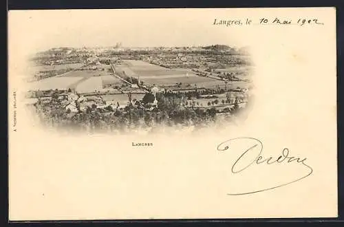 AK Langres, Vue générale sur la campagne environnante