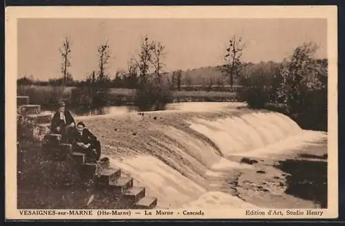 AK Vesaignes-sur-Marne /Hte-Marne, La Marne, Cascade