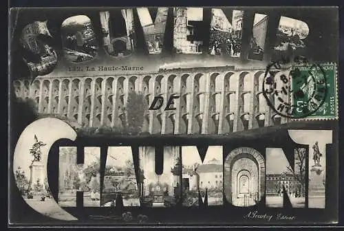 AK Chaumont /La Haute-Marne, Souvenir de Chaumont avec vues architecturales et monuments historiques