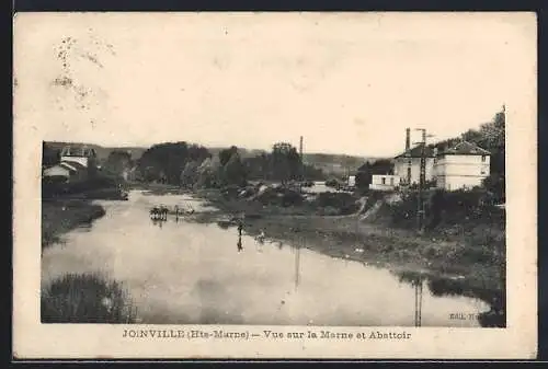 AK Joinville /Hte-Marne, Vue sur la Marne et Abattoir