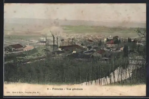 AK Froncles, Vue générale avec paysage industriel et rivière sinueuse