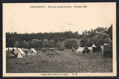 AK Chaumont, Fête du Grand-Pardon, camp des Scouts de France, 24 juin 1934