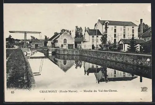 AK Chaumont /Haute-Marne, Moulin du Val-des-Choux et son reflet dans le canal