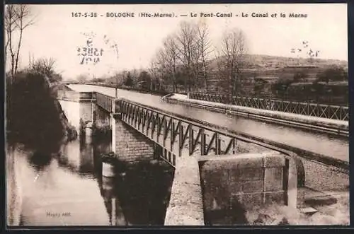 AK Bologne /Hte-Marne, Le Pont-Canal, le Canal et la Marne