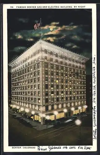 AK Denver, CO, Denver Gas and Electric Building by Night
