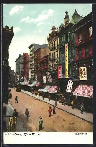 AK New York, NY, Strassenpartie in Chinatown