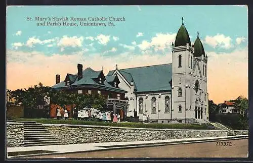 AK Uniontown, PA, St. Mary`s Slavish Roman Catholic Church and Parish House