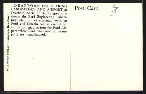 AK Dearborn, MI, Engineering Laboratory and Airport Ford Motor Company, Auto