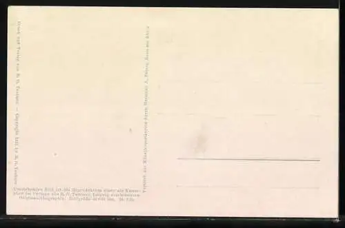 Künstler-AK Mittagsrast, Pferdegespann