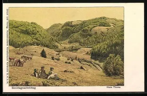 Künstler-AK Hans Thoma: Aus der Thoma-Mappe, Sonntagnachmittag