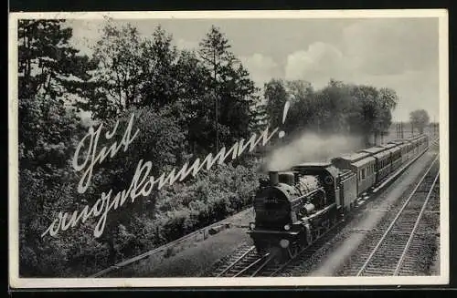 AK Gut angekommen! Eisenbahn fährt durchs Land