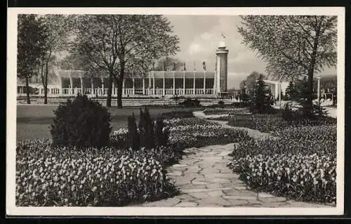 AK Essen, Reichsgartenschau 1938, Grosser Blumenhof