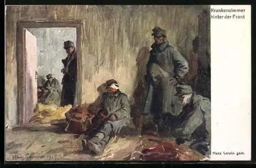 AK Rotes Kreuz Nr. 401, Krankenzimmer hinter der Front, Kriegsfürsorge
