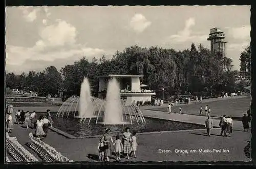 AK Essen, Gruga, am Musik-Pavillon